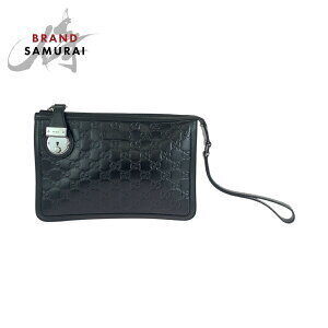 GUCCI Guccissima black leather clutch bag